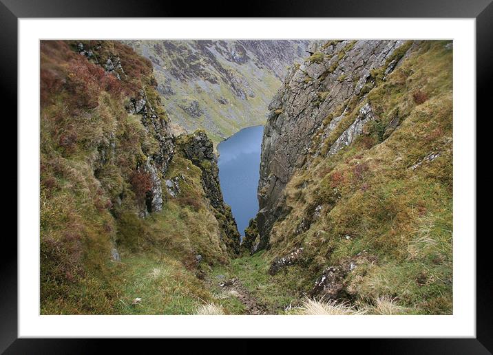 Ravine in Wales Framed Mounted Print by Dave Wyllie