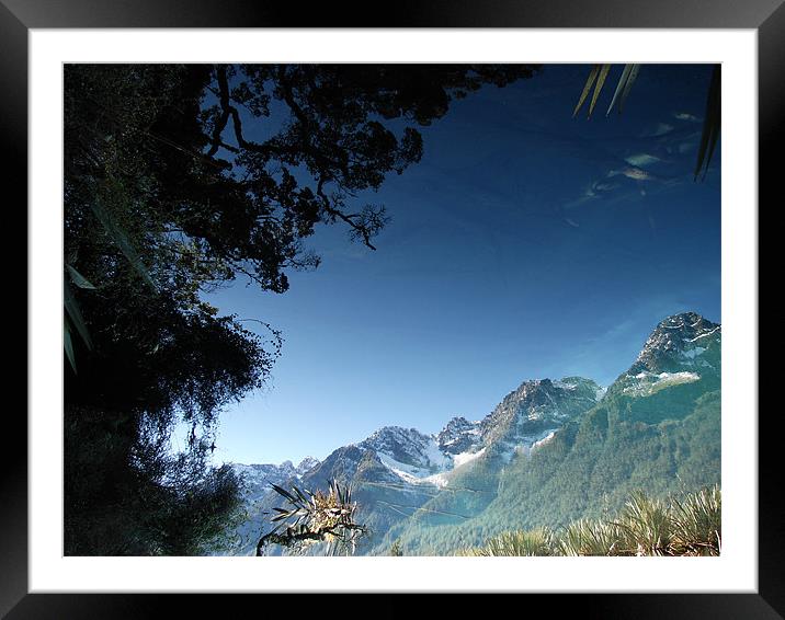 Reflections in water, New Zealand Framed Mounted Print by Philip Hurrell