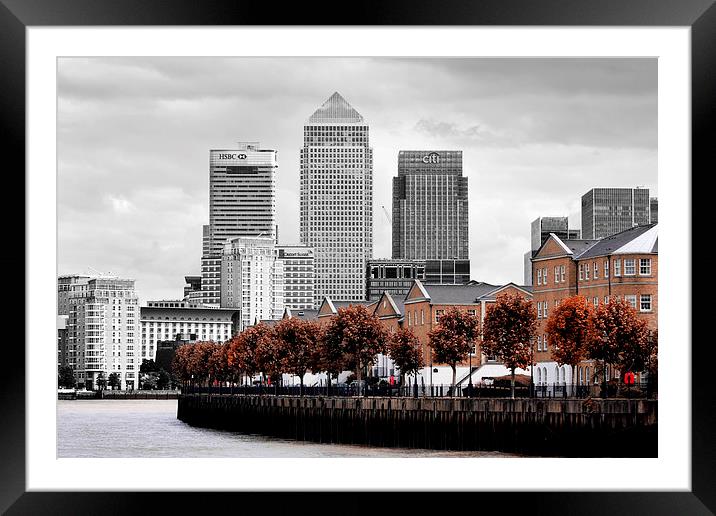  Canary Wharf Framed Mounted Print by Tony Bates