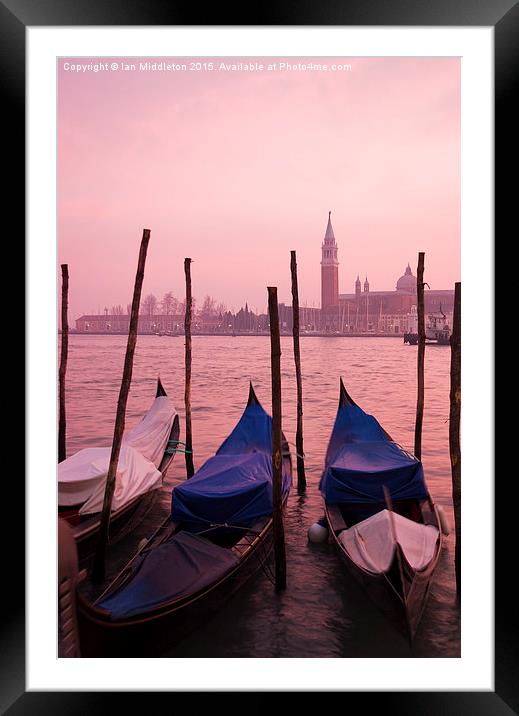 Venetian sunset Framed Mounted Print by Ian Middleton