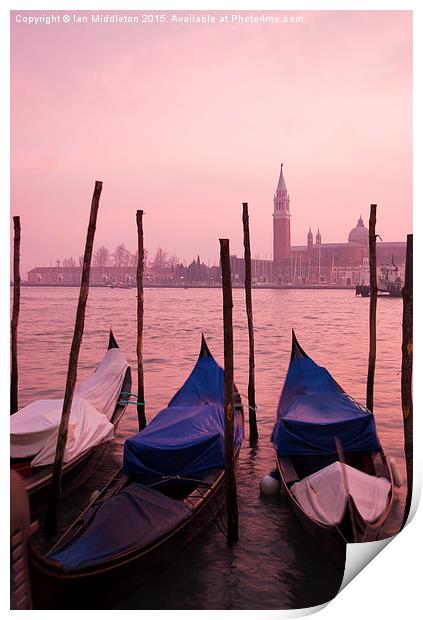 Venetian sunset Print by Ian Middleton