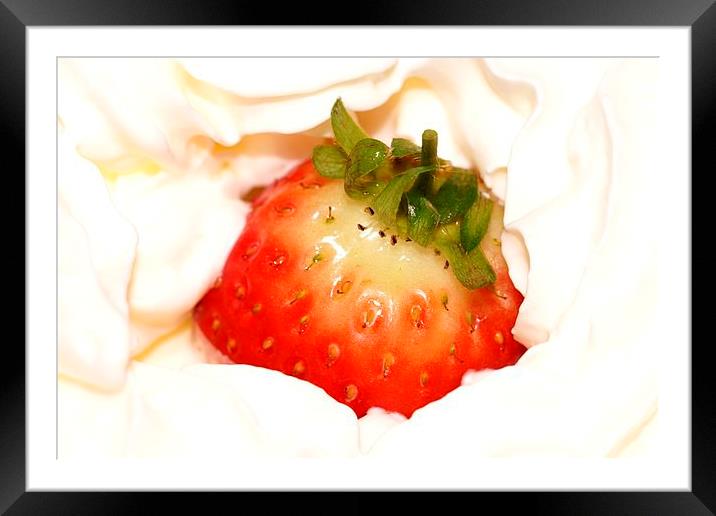 Strawberry and Cream. by JCstudios Framed Mounted Print by JC studios LRPS ARPS