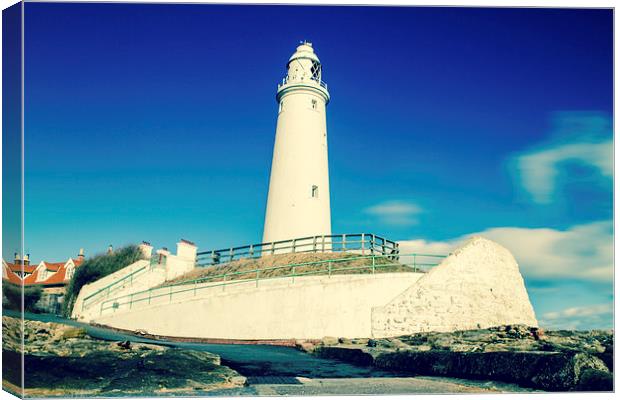 Cold St Marys Lighthouse Canvas Print by Helen Holmes