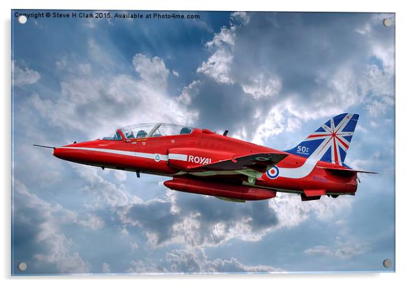  Hawk T1A Red Arrows - 50 Display Season Colours Acrylic by Steve H Clark