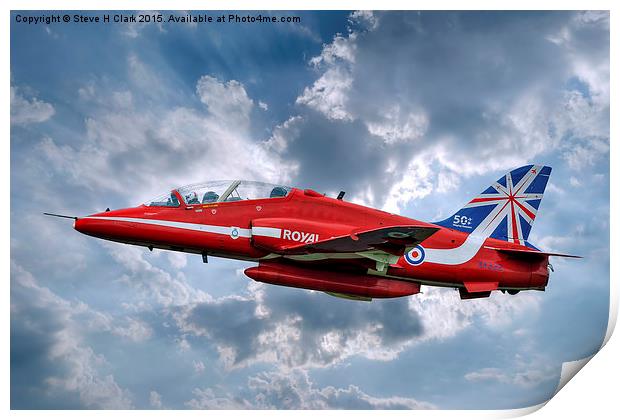  Hawk T1A Red Arrows - 50 Display Season Colours Print by Steve H Clark