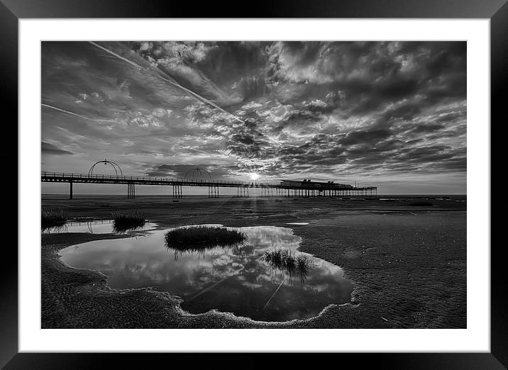 Sunset Over Southport Pier Framed Mounted Print by Roger Green