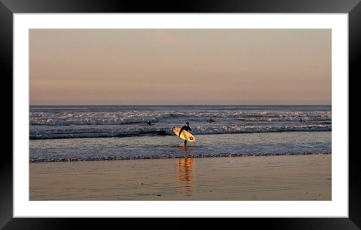 End of the Surf Framed Mounted Print by Marie Castagnoli