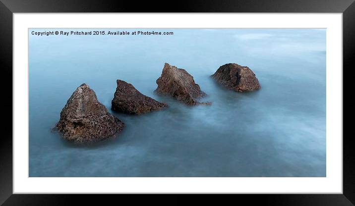 Waves and Rocks Framed Mounted Print by Ray Pritchard