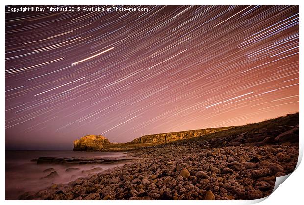  Star Trails over Target Rock Print by Ray Pritchard