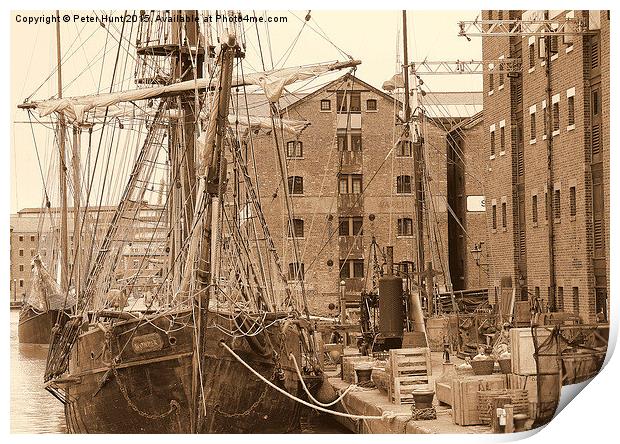  Past Times At Gloucester Dock Print by Peter F Hunt