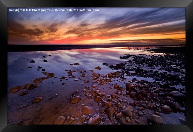  Allonby sunset Framed Print by R K Photography