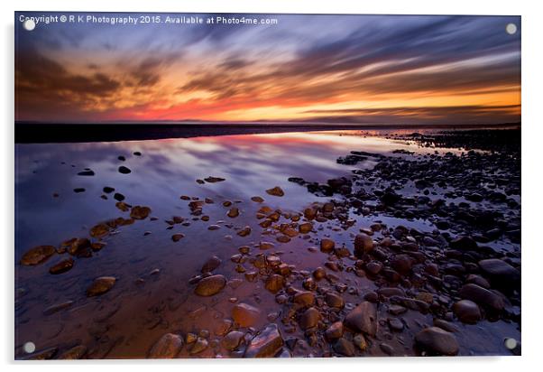  Allonby sunset Acrylic by R K Photography