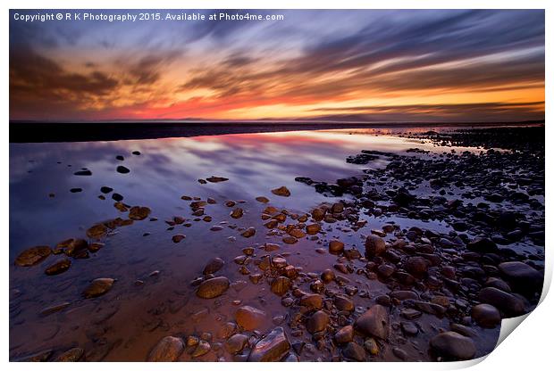  Allonby sunset Print by R K Photography