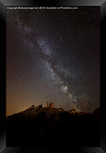  Corfe Castle Milky Way Framed Print by Sharpimage NET