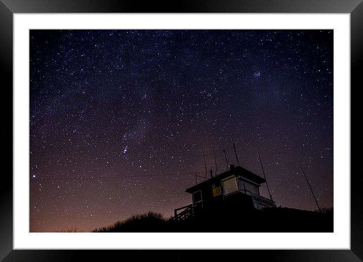 Wells coast watch tower under the Milky Way  Framed Mounted Print by Gary Pearson