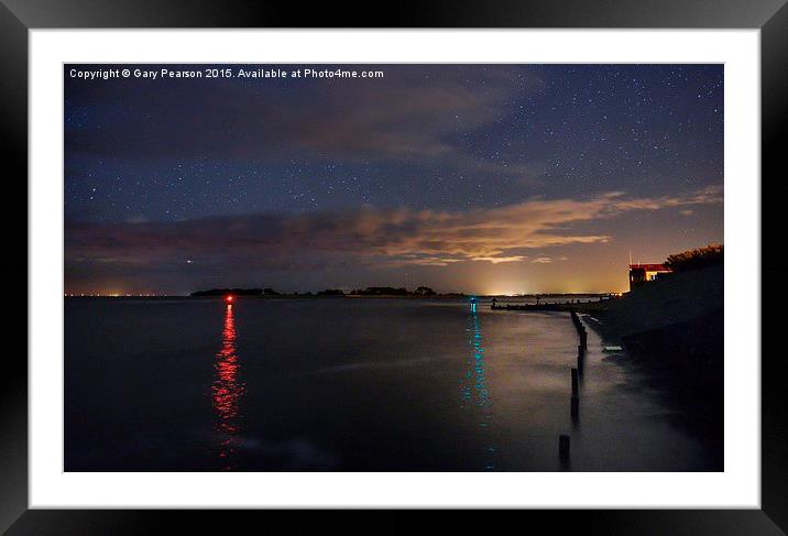 Wells beach and lifeboat station under the stars Framed Mounted Print by Gary Pearson
