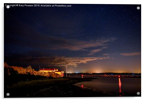 Wells lifeboat station under the stars Acrylic by Gary Pearson
