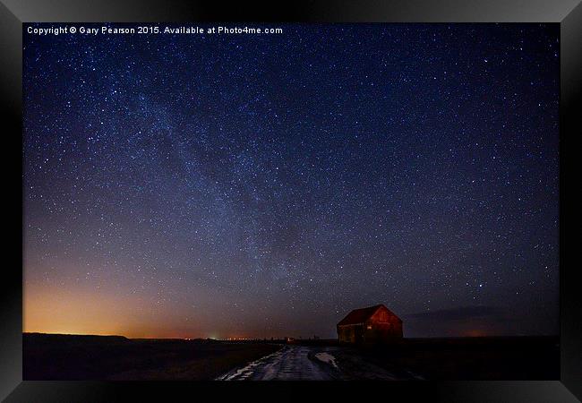  The old coal barn under the Milky Way Framed Print by Gary Pearson