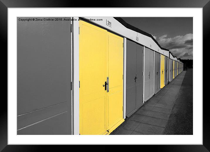 Beach Huts of Exmouth Framed Mounted Print by Zena Clothier