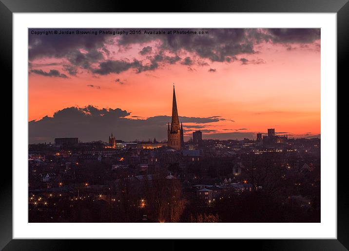  Norwich City At Night Framed Mounted Print by Jordan Browning Photo