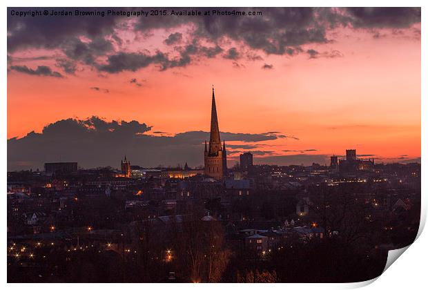  Norwich City At Night Print by Jordan Browning Photo