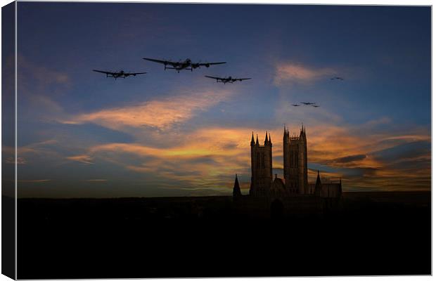 Bombers Over Lincoln  Canvas Print by J Biggadike