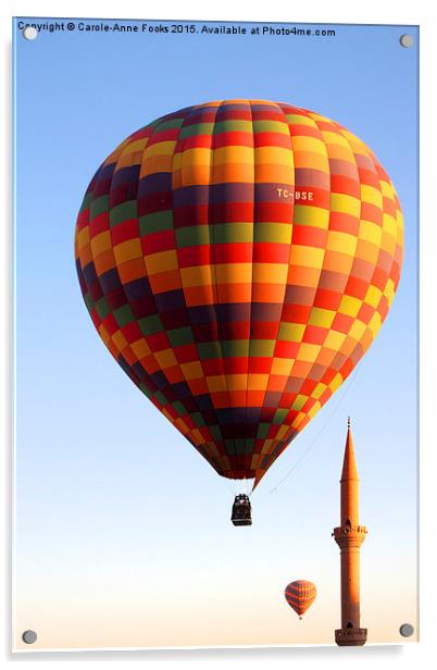   Ballooning Over Goreme with Minaret Acrylic by Carole-Anne Fooks