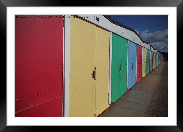 Primary Beach Huts at Exmouth Framed Mounted Print by Zena Clothier