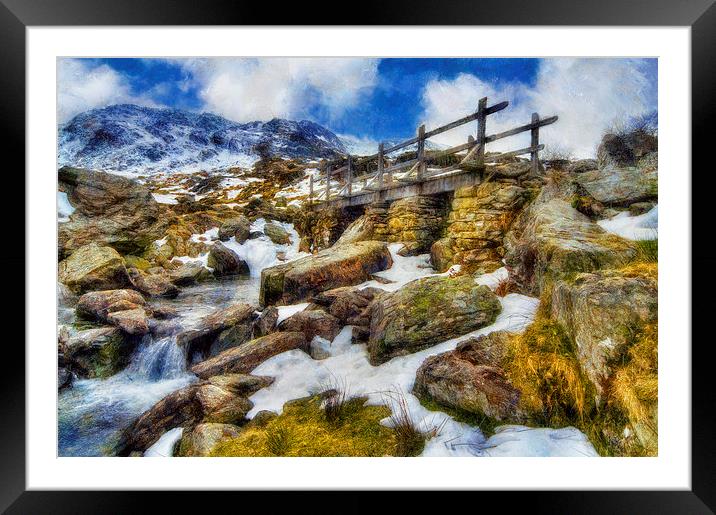 Bridge To Idwal  Framed Mounted Print by Ian Mitchell