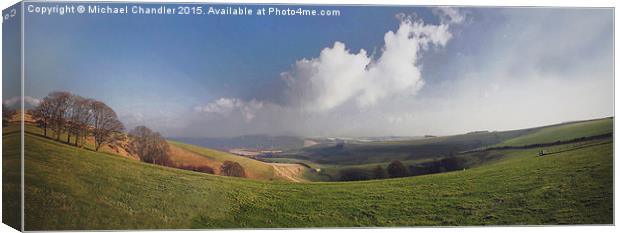  The Adur Valley, Shoreham, from Titch Hill Canvas Print by Michael Chandler