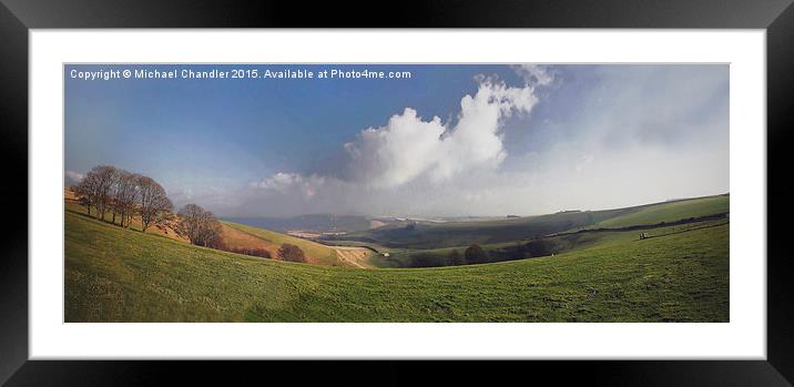  The Adur Valley, Shoreham, from Titch Hill Framed Mounted Print by Michael Chandler
