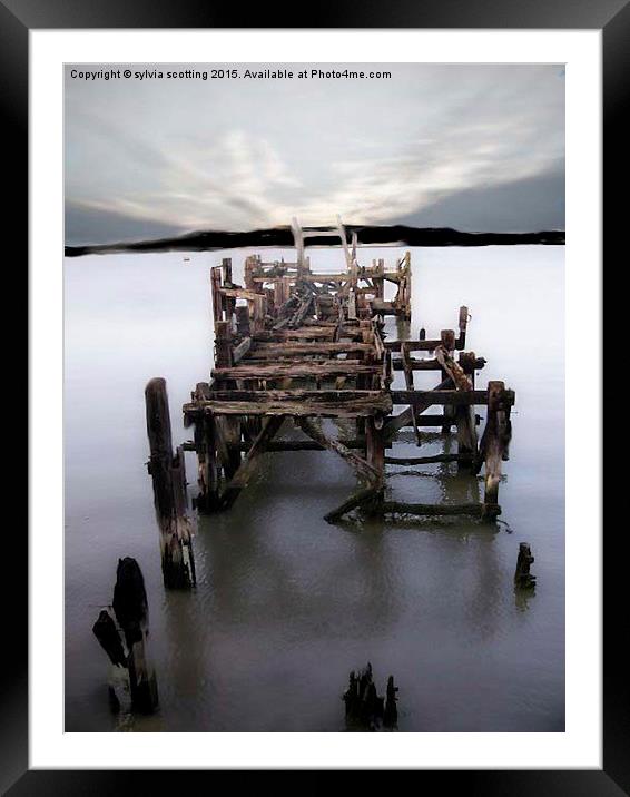  The Old Pier at Erith Framed Mounted Print by sylvia scotting