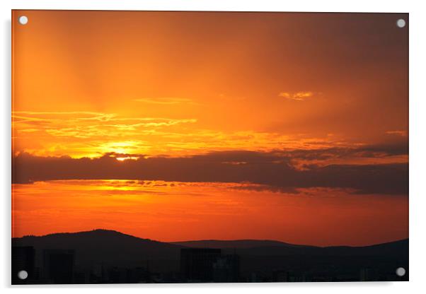  Sunset  Acrylic by santosh shrestha