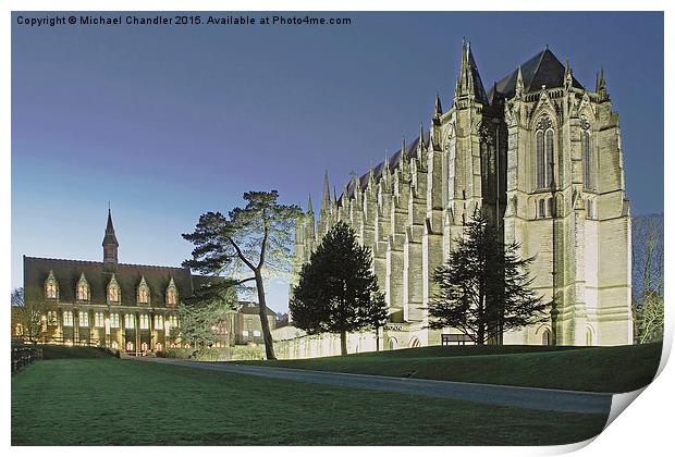  Lancing College Chapel, Lancing, Sussex. Print by Michael Chandler