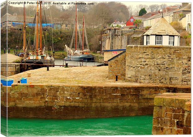  Wintering At Charlestown Cornwall Canvas Print by Peter F Hunt