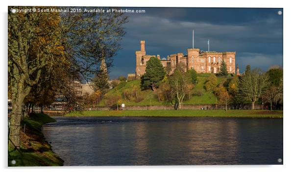 Inverness Castle Winter Sun Acrylic by Scott K Marshall