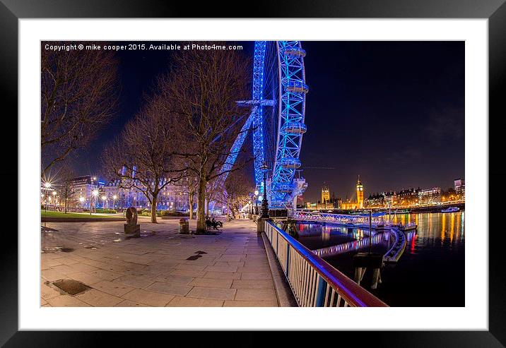 London eye on the southbank Framed Mounted Print by mike cooper