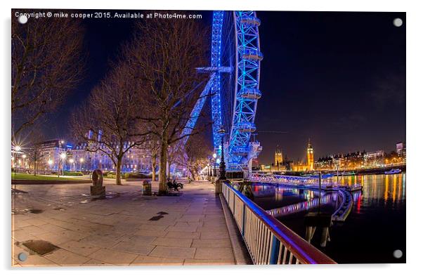 London eye on the southbank Acrylic by mike cooper