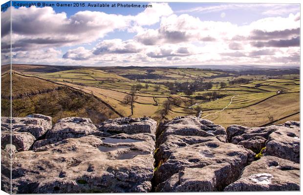  View over Malham Cove Canvas Print by Brian Garner