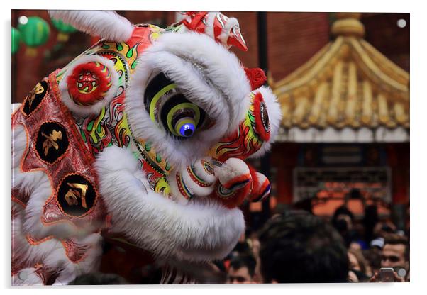  Chinese dancing Lion Acrylic by Ceri Jones