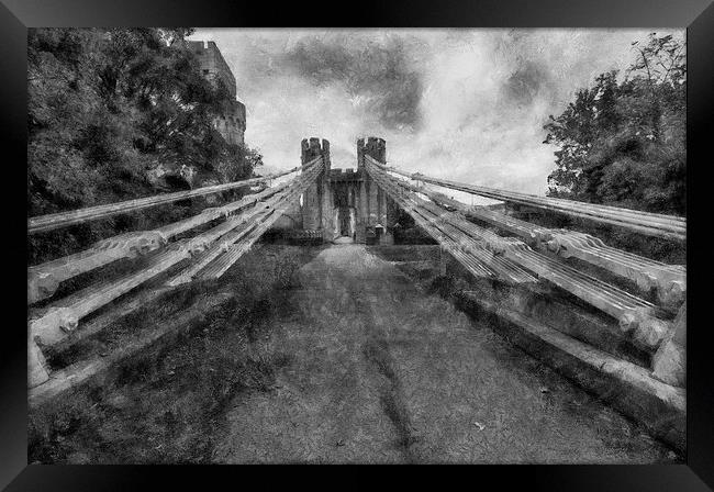 Conwy Suspension Bridge  Framed Print by Ian Mitchell