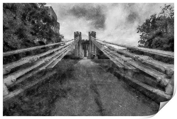 Conwy Suspension Bridge  Print by Ian Mitchell