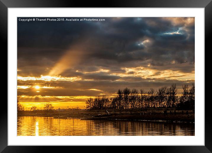  Sunset on the river Framed Mounted Print by Thanet Photos