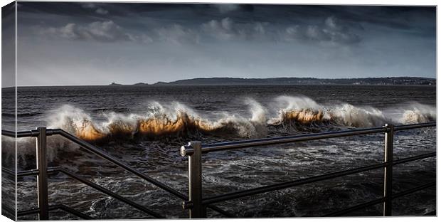  Swansea bay waves Canvas Print by Leighton Collins