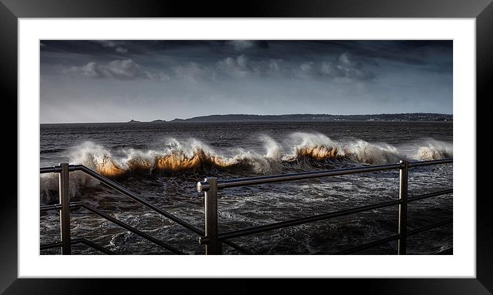  Swansea bay waves Framed Mounted Print by Leighton Collins