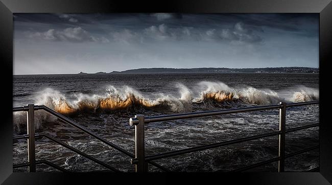  Swansea bay waves Framed Print by Leighton Collins