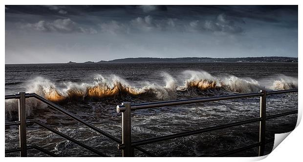  Swansea bay waves Print by Leighton Collins