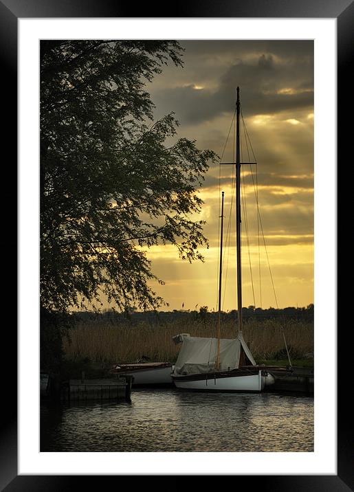 Yacht sunset Framed Mounted Print by Stephen Mole