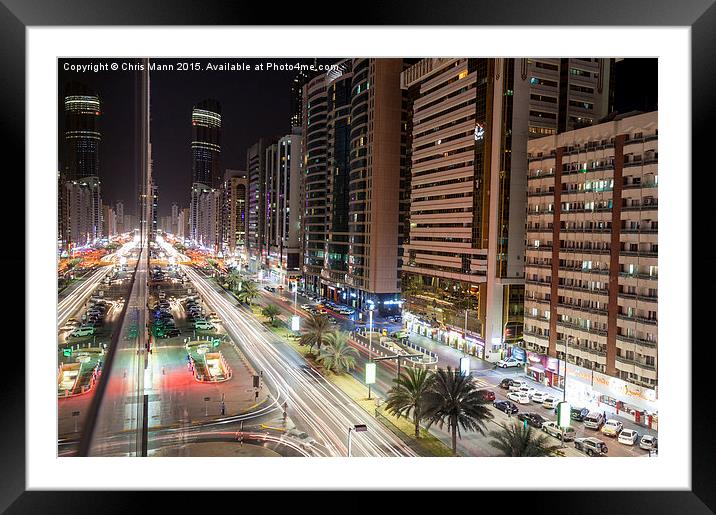  Abu Dhabi night shot Framed Mounted Print by Chris Mann