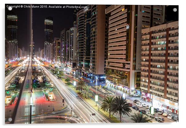  Abu Dhabi night shot Acrylic by Chris Mann